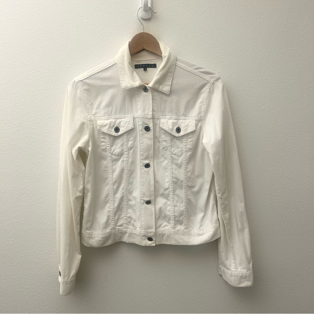 Theory Corduroy Trucker Jacket Ivory | Size M